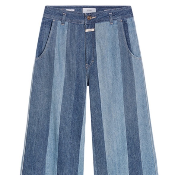 CLOSED two tone striped wide leg cropped jeans - Picture 2 of 10